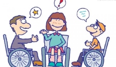 残疾人漫画图片