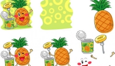 卡通菠萝手绘菠萝表情图片