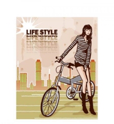 广告春天美女骑自行车图片