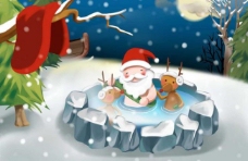 木偶人圣诞老公公洗澡图片