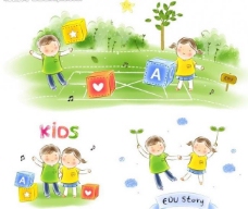 SPA插图儿童插画图片