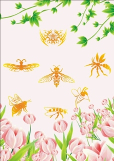春天海报蜜蜂图片