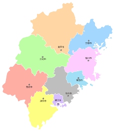 福建省行政地图