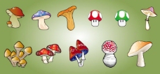 11种卡通蘑菇矢量素材