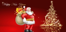 网页模板圣诞老人圣诞树图片