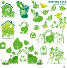 促销广告绿色环保促销循环使用房子树叶环保