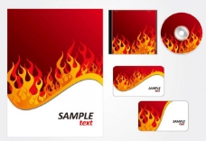 名片模板燃烧的火焰企业vi画册设计图片