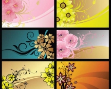 古典花纹 花朵 展板 名片 卡片图片