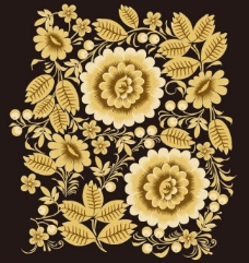 金色古典花纹 底纹 金叶图片