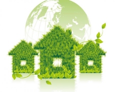 画册设计绿色环保绿色草屋地球绿叶图片