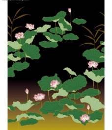 荷花日本花纹图案图片