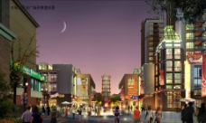 商业广场夜景图片