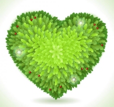 心型绿叶背景图片
