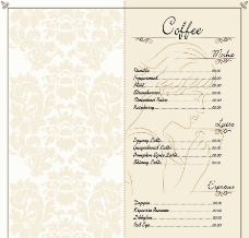 咖啡杯咖啡菜单设计图片