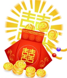 中式红色婚庆喜字图片