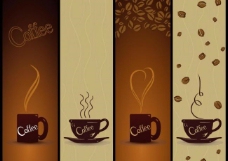 咖啡杯咖啡展板矢量图片