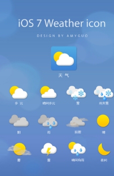 ios7风格天气图标图片