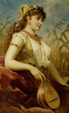 古典油画美女图片