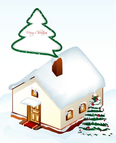 圣诞节 圣诞树 房屋图片