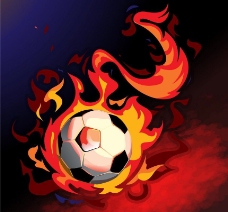 潮流素材火焰足球图片