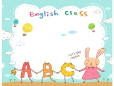 儿童小兔子学习英语图片