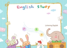 儿童小动物上英语课图片