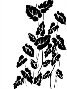 矢量 荷叶 剪影图片