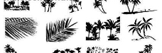 树木椰树剪影元素矢量素材图片