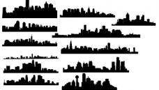 世界各地城市剪影图片