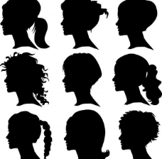 女人头像剪影图片