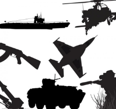 军事武器剪影系列矢量素材图片