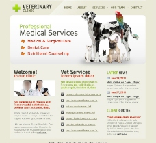 宠物医院国外优秀网页模板图片
