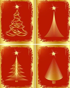 金色圣诞边框矢量素材图片