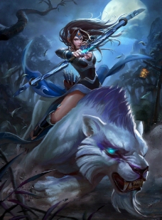 月之女祭司手绘图片