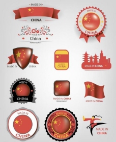 潮流素材中国国旗标签图片