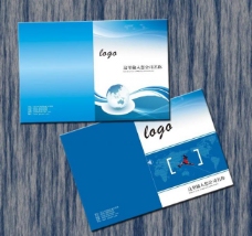 蓝色科技背景宣传册封面图片