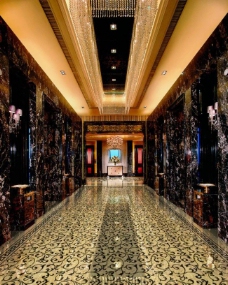 五星级酒店过道抛晶砖铺贴效果图片