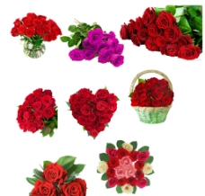红色花束 装饰图片