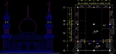 伊斯兰教米泉市清真寺正立面及一层平面图片