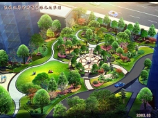 小区广场景观绿化效果图片