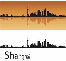 上海城市建筑剪影图片