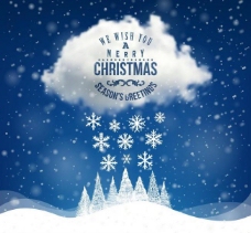蓝天白云圣诞背景图片