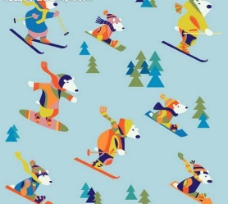 滑雪圣诞背景图片
