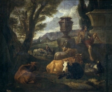 Bloemen, Peeter van - Paisaje romano (el Campo Vacino de Roma), 1704大师画家古典画古典建筑古典景物装饰画油画