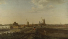 Willem van Drielenburgh - A Landscape with a View of Dordrecht大师画家古典画古典建筑古典景物装饰画油画
