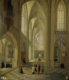 Francken III, Frans_ Neefs, Louis - Interior de una iglesia, 1646大师画家古典画古典建筑古典景物装饰画油画