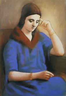人物油画1923Olgapensive西班牙画家巴勃罗毕加索抽象油画人物人体油画装饰画
