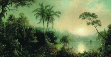 Martin Johnson Heade - Sunrise in Nicaragua, 1869大师画家古典画古典建筑古典景物装饰画油画