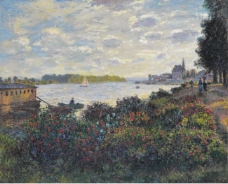 Claude Monet - The Seine at Argenteuil, 1877.jpeg大师画家风景画静物油画建筑油画装饰画
