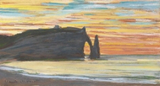 Claude Monet - Etretat, Cliff of Aval, 1885大师画家风景画静物油画建筑油画装饰画
